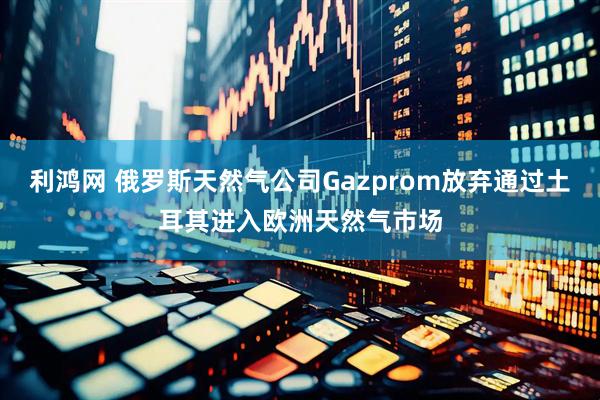 利鸿网 俄罗斯天然气公司Gazprom放弃通过土耳其进入欧洲天然气市场