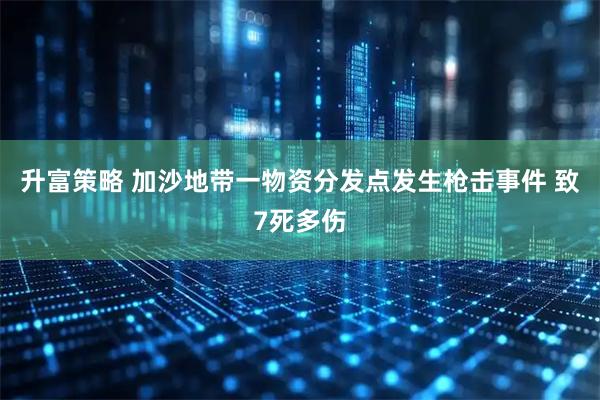 升富策略 加沙地带一物资分发点发生枪击事件 致7死多伤