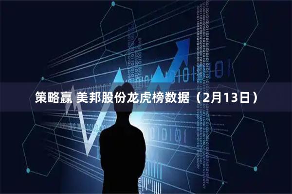 策略赢 美邦股份龙虎榜数据（2月13日）